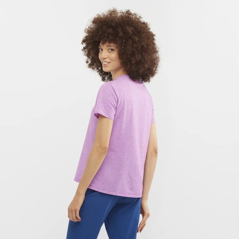 Lavender Salomon Essential Tencel Short Sleeve Women's T-Shirts | IE LM3792